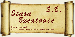 Staša Bucalović vizit kartica